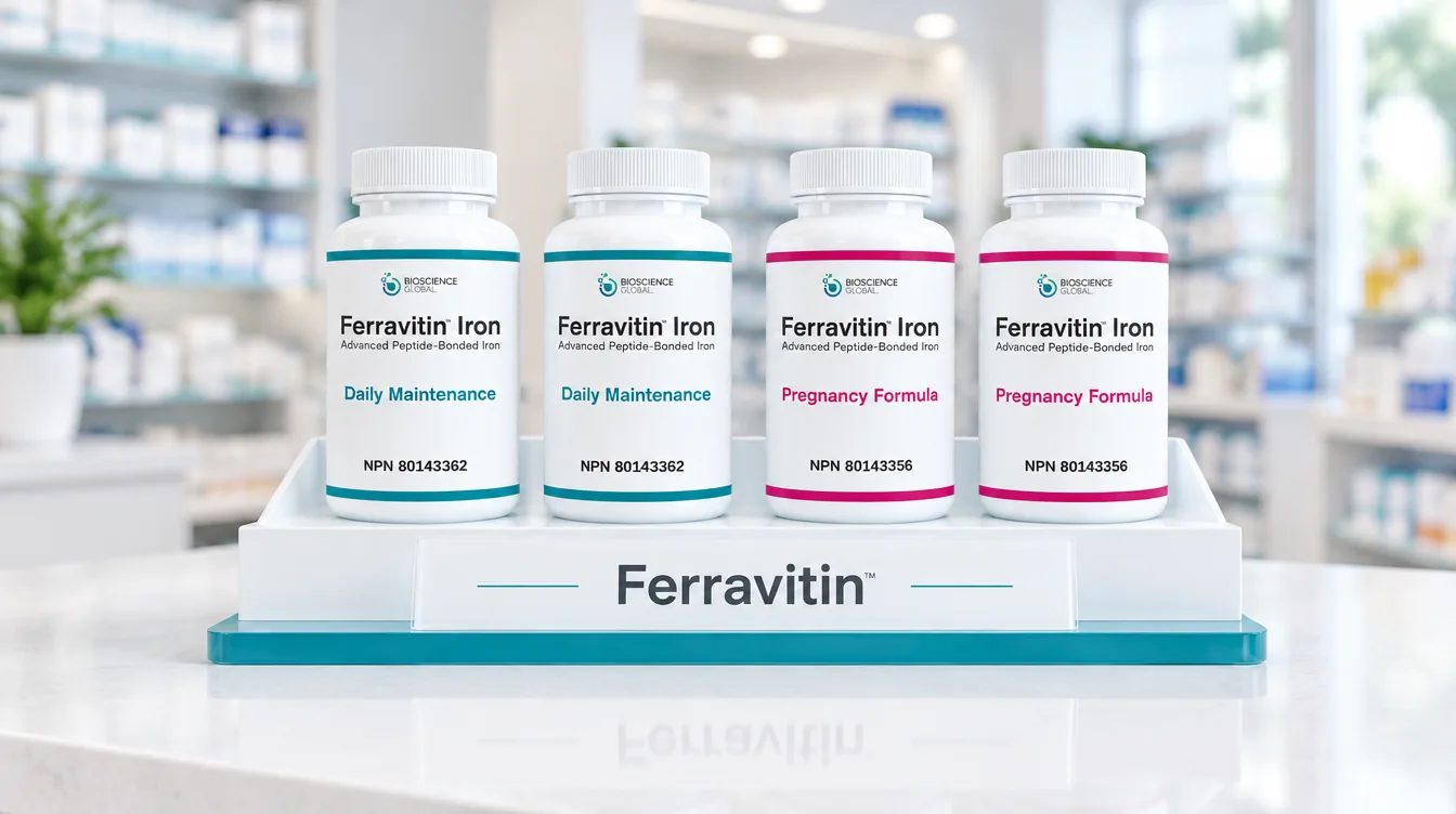 Illustrative Ferravitin display in a community pharmacy